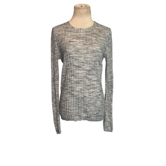 Banana Republic gray merino wool long sleeves ribbed knit top size M - Picture 10 of 13